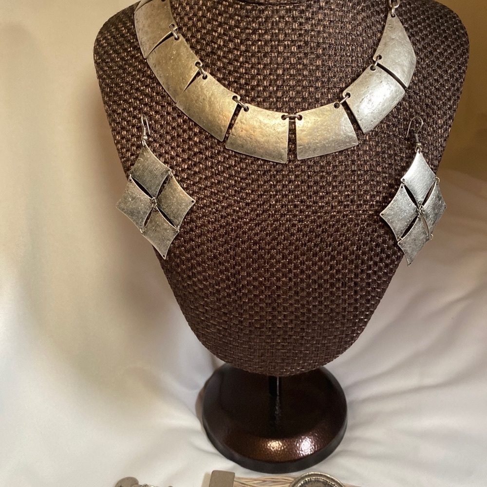 NEW Silver Jewelry Set, Necklace, Earrings, Bracelet, NWOT